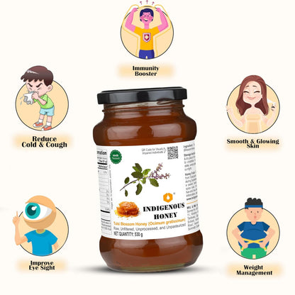 Indigenous Honey Tulsi Honey - Pure, NMR Tested & Harvested in MP
