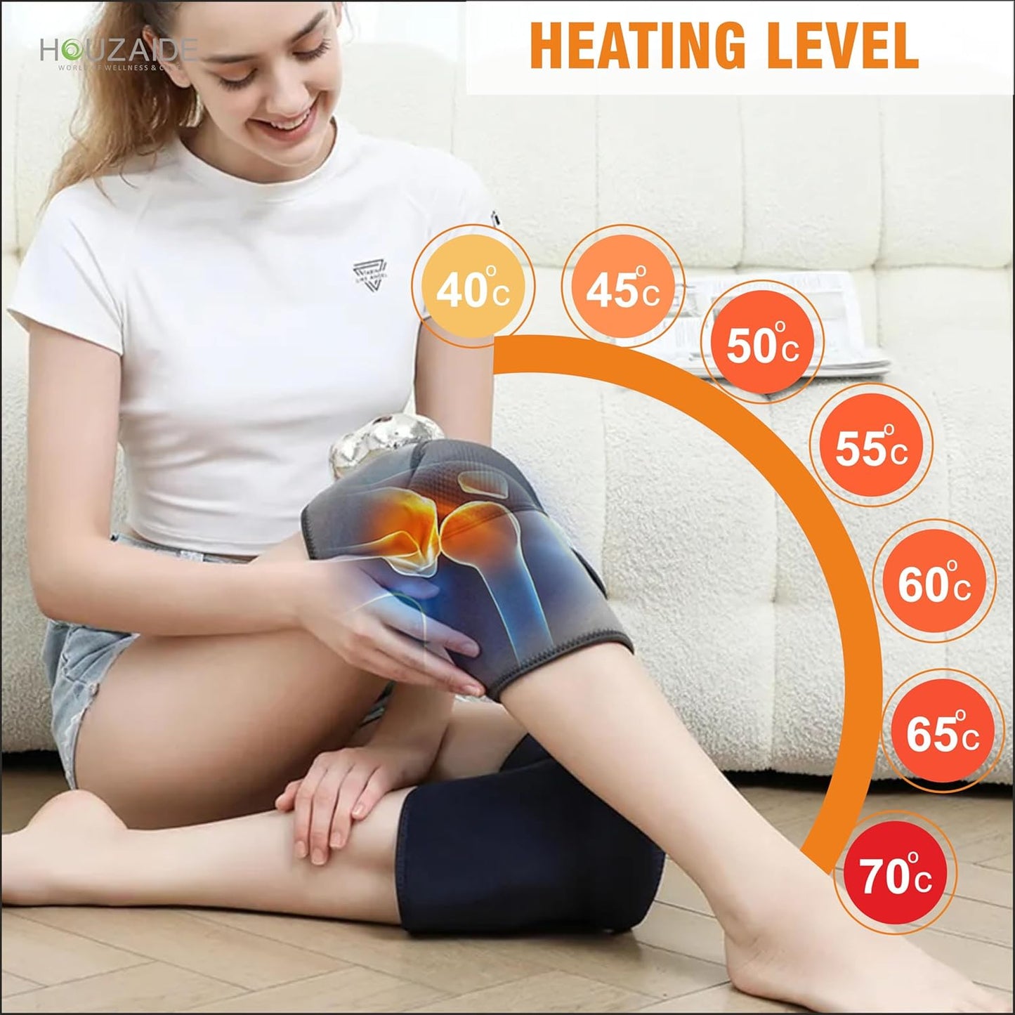 HOUZAIDE Knee Massager Advanced 7-Level Heating