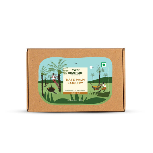 Two Brothers India Farms Date Palm Jaggery Solid, Pure Date Palm Sap