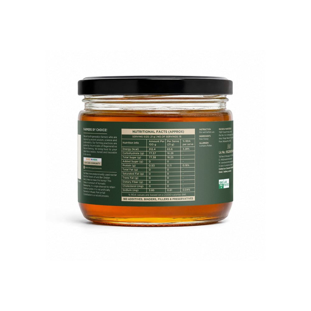 Two Brothers India Farms Indian Berry Honey, Raw Mono-Floral Unfiltered