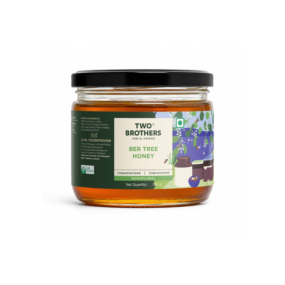 Two Brothers India Farms Indian Berry Honey, Raw Mono-Floral Unfiltered