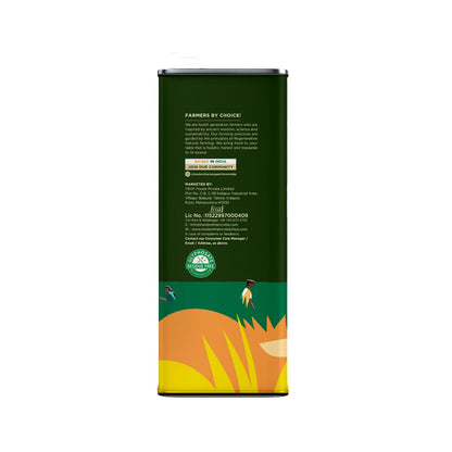 Two Brothers India Farms Groundnut Oil, Cold-Pressed, Single-filtered - Tin Can