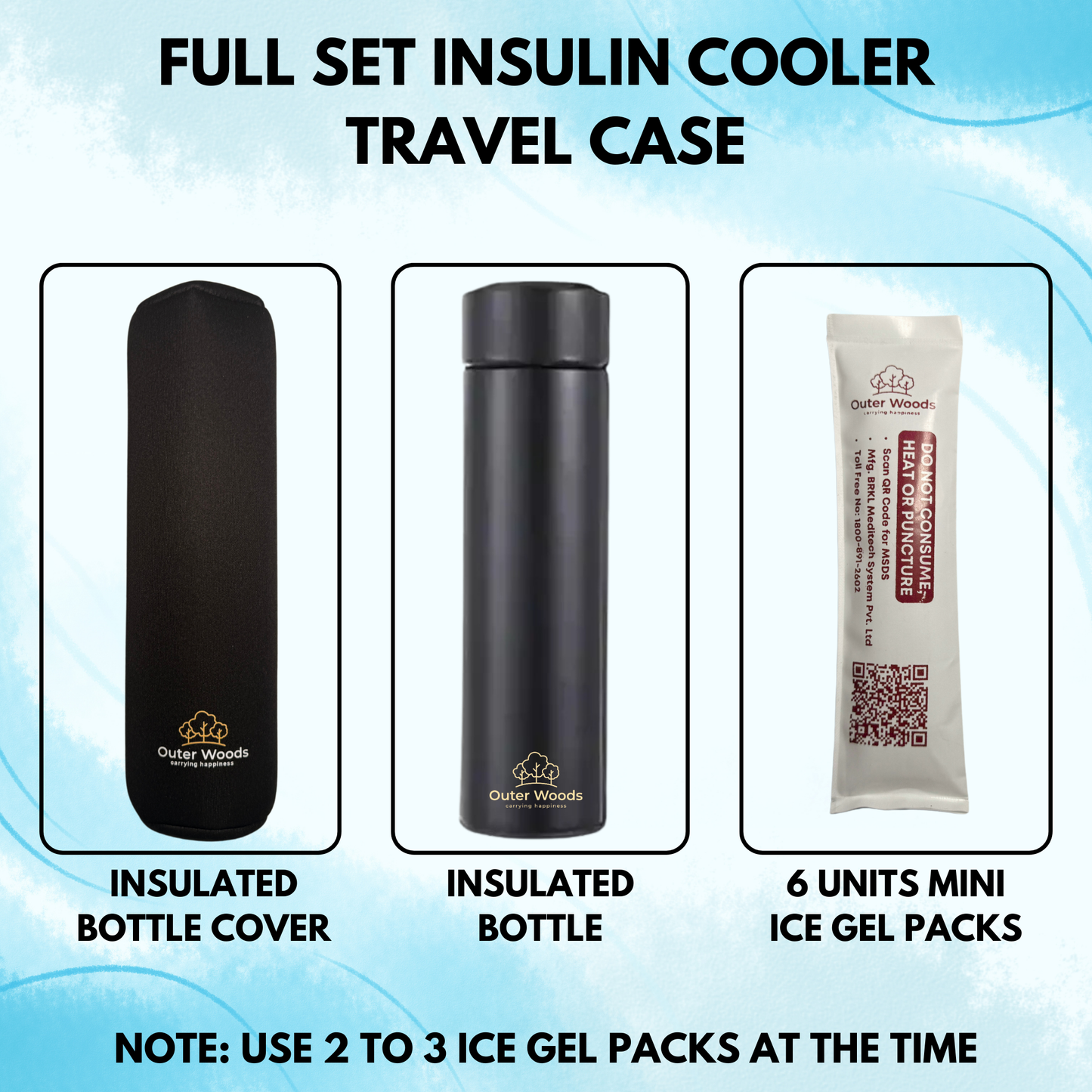 Outer Woods Insulin Cooler Bottle Case - Small (450ml)