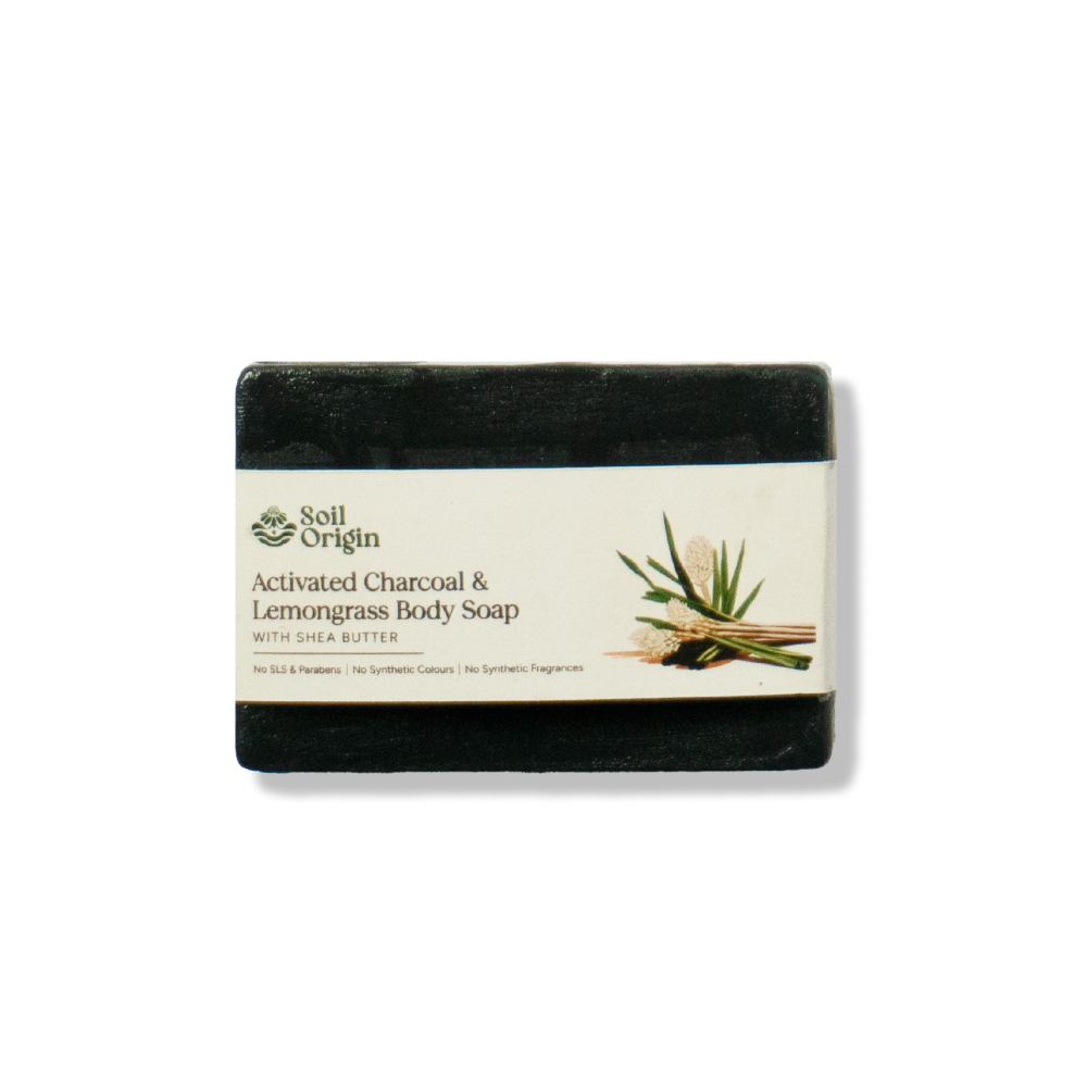 Soil Origin ⁠⁠Activated Charcoal & Lemongrass Body Soap With Shea Butter