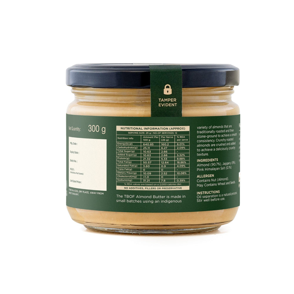 Two Brothers India Farms Almond Butter with Jaggery, Crunchy, Tasty and Healthy