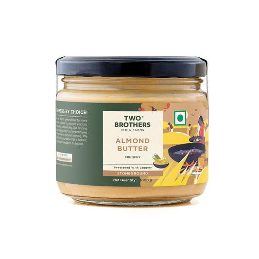 Two Brothers India Farms Almond Butter with Jaggery, Crunchy, Tasty and Healthy