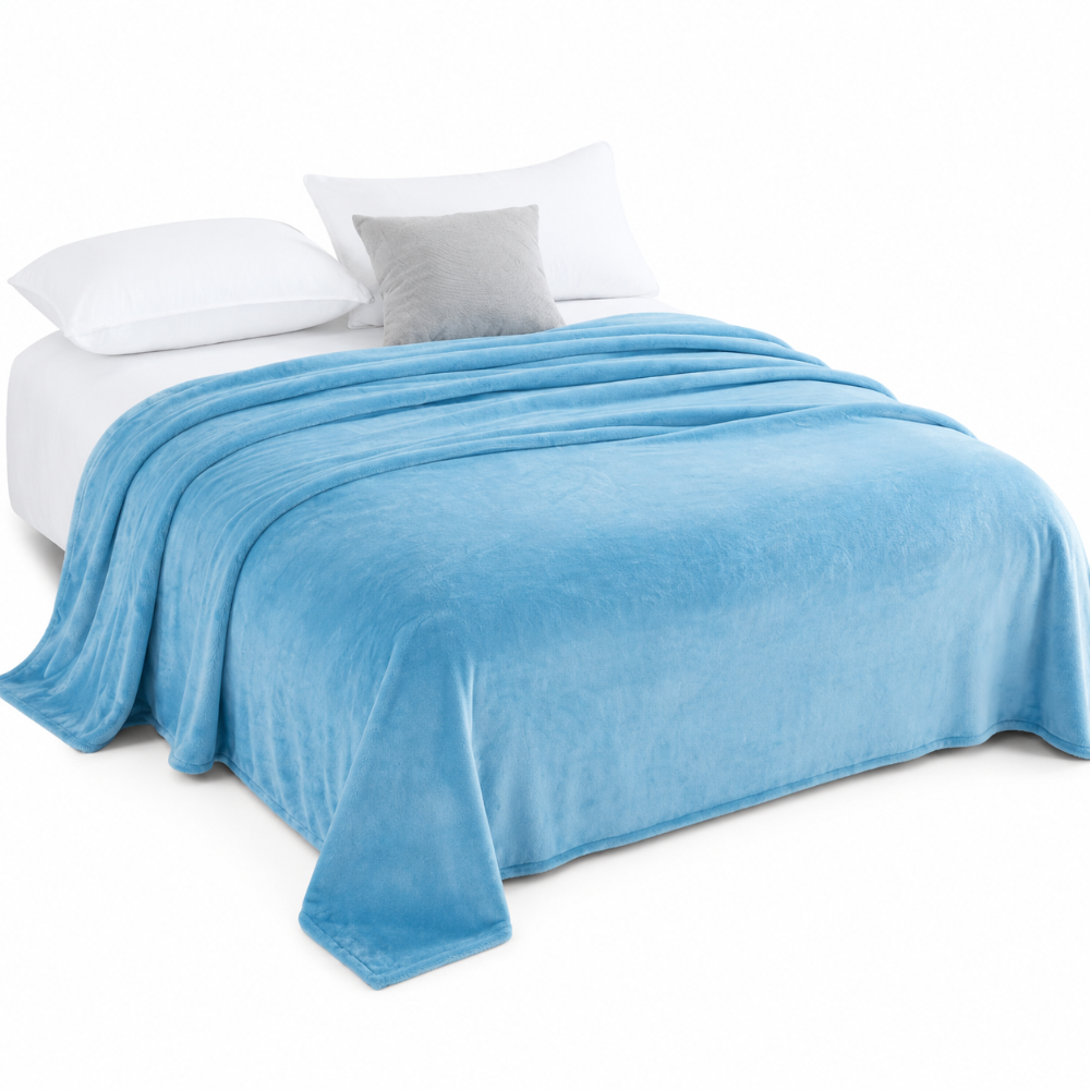 Morado 190 GSM Flannel Super Soft Warm Double Blanket for Winters - 90x90 Inches