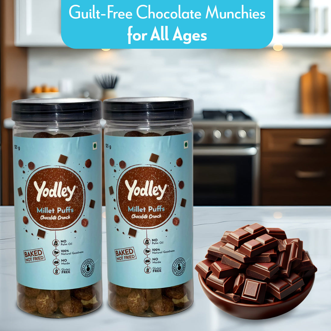 Yodley Millet Puff - Chocolate Crunch (Jar)