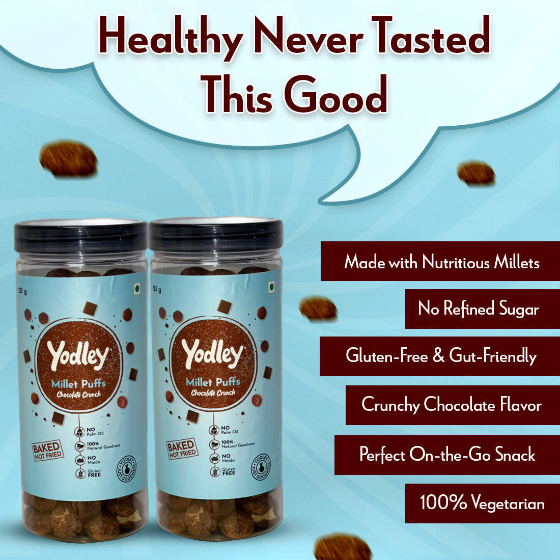 Yodley Millet Puff - Chocolate Crunch (Jar)