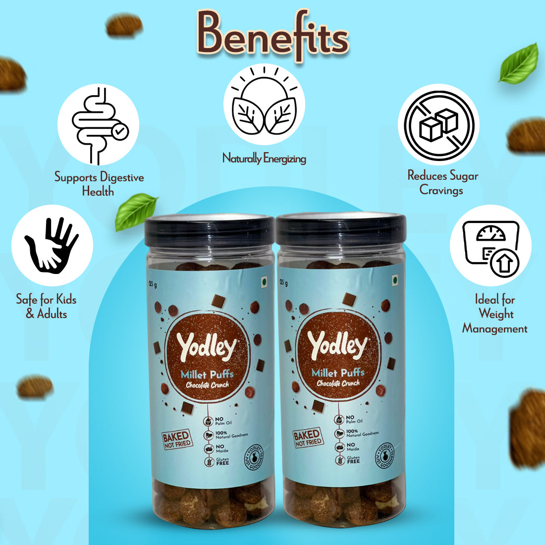 Yodley Millet Puff - Chocolate Crunch (Jar)