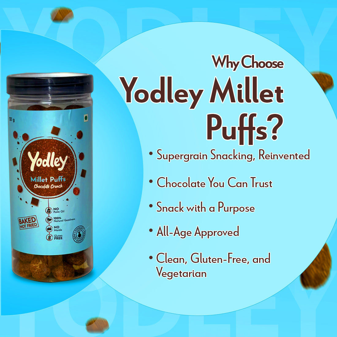 Yodley Millet Puff - Chocolate Crunch (Jar)