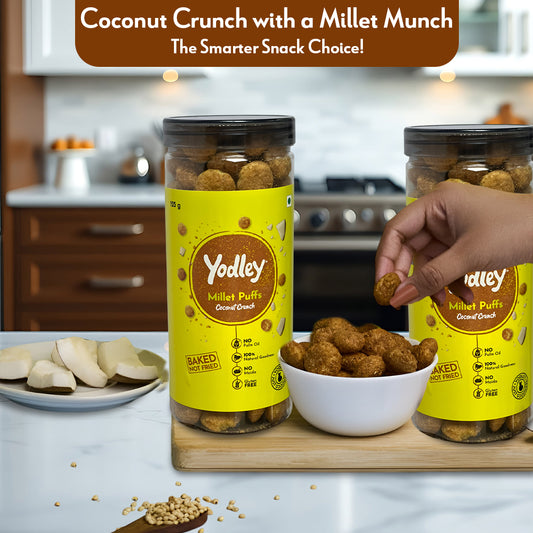 Yodley Millet Puff - Coconut Crunch (Jar)