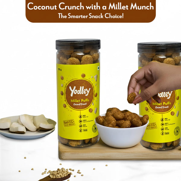 Yodley Millet Puff - Coconut Crunch (Jar)