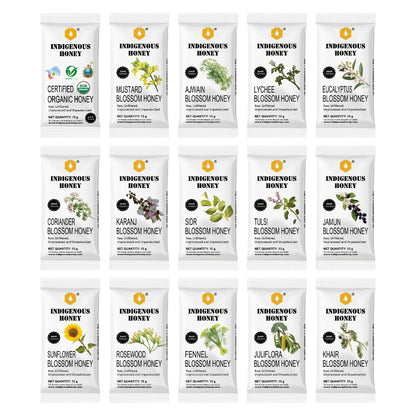 Indigenous Honey - 13 Assorted Gift Sachets Small Pouch Raw Natural Honey