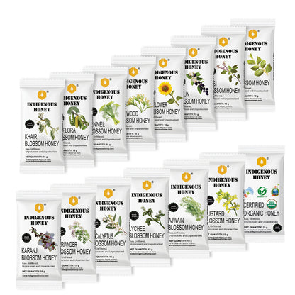 Indigenous Honey - 13 Assorted Gift Sachets Small Pouch Raw Natural Honey