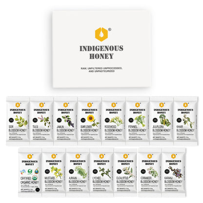 Indigenous Honey - 13 Assorted Gift Sachets Small Pouch Raw Natural Honey