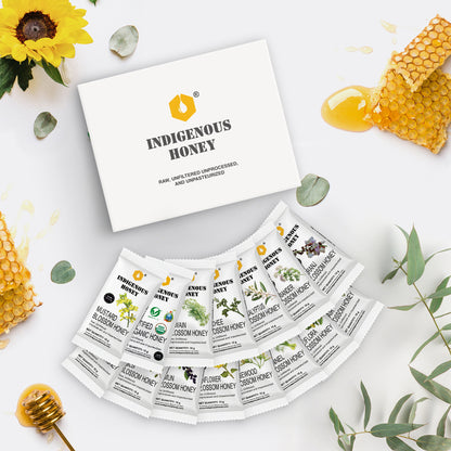 Indigenous Honey - 13 Assorted Gift Sachets Small Pouch Raw Natural Honey