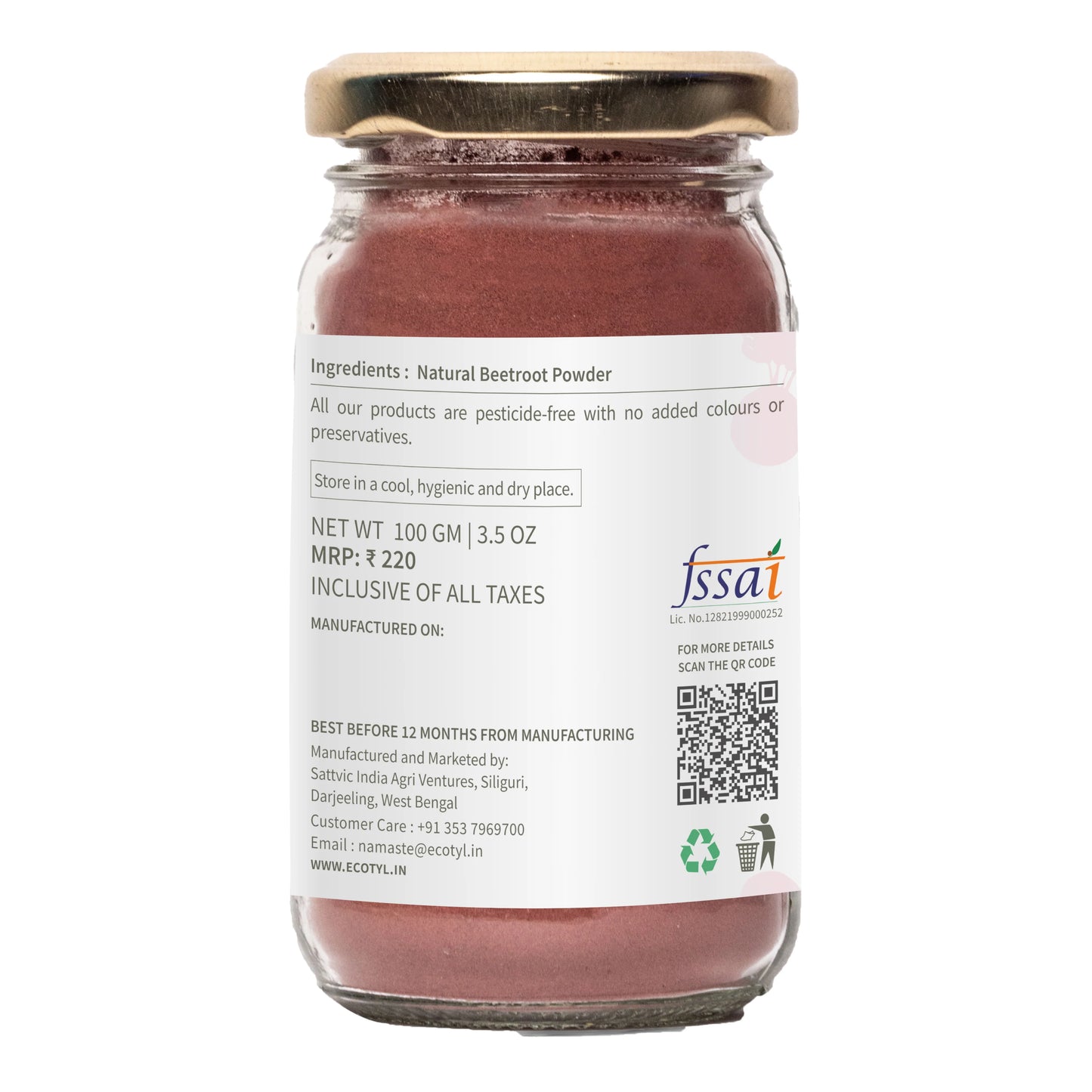 Ecotyl's Beetroot Powder - 100 G