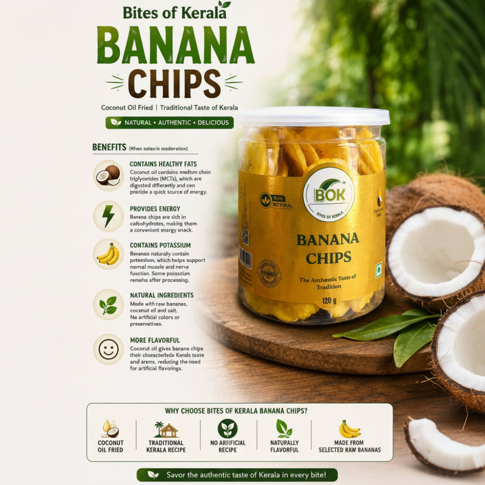 Bites of Kerala Banana Chips (Coconut Oil)