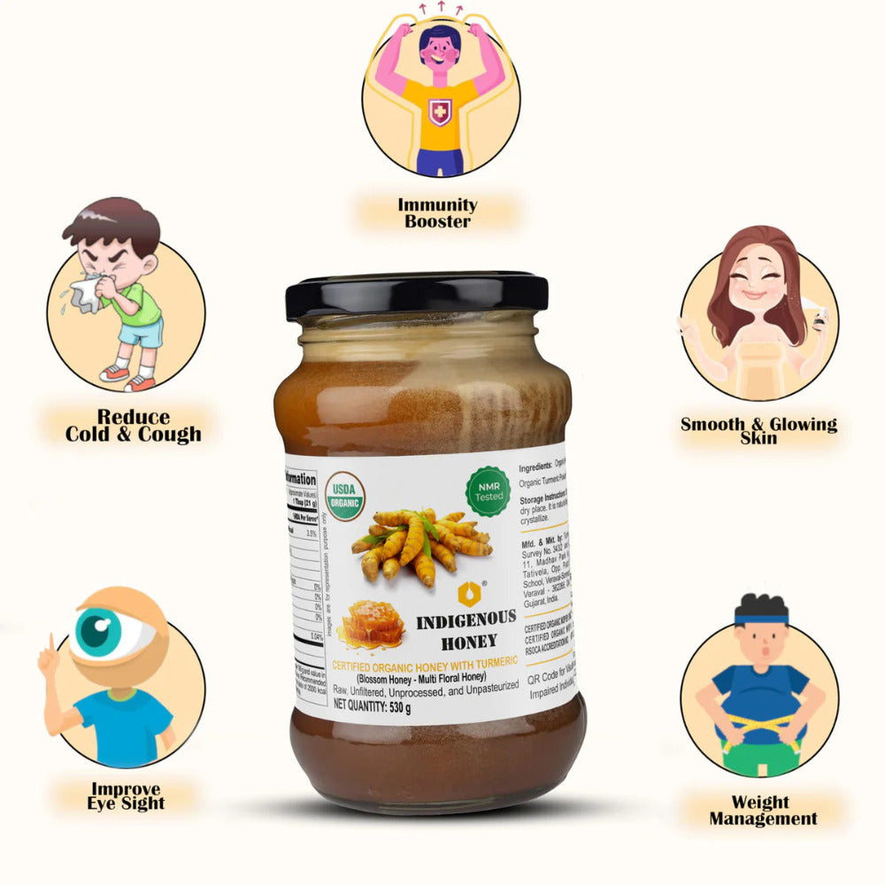 Indigenous Honey  Raw Organic Honey with Infused Turmeric