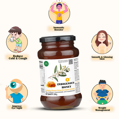 Indigenous Honey  Raw Natural Eucalyptus Honey - Pure, Unfiltered, Direct from Beekeeper