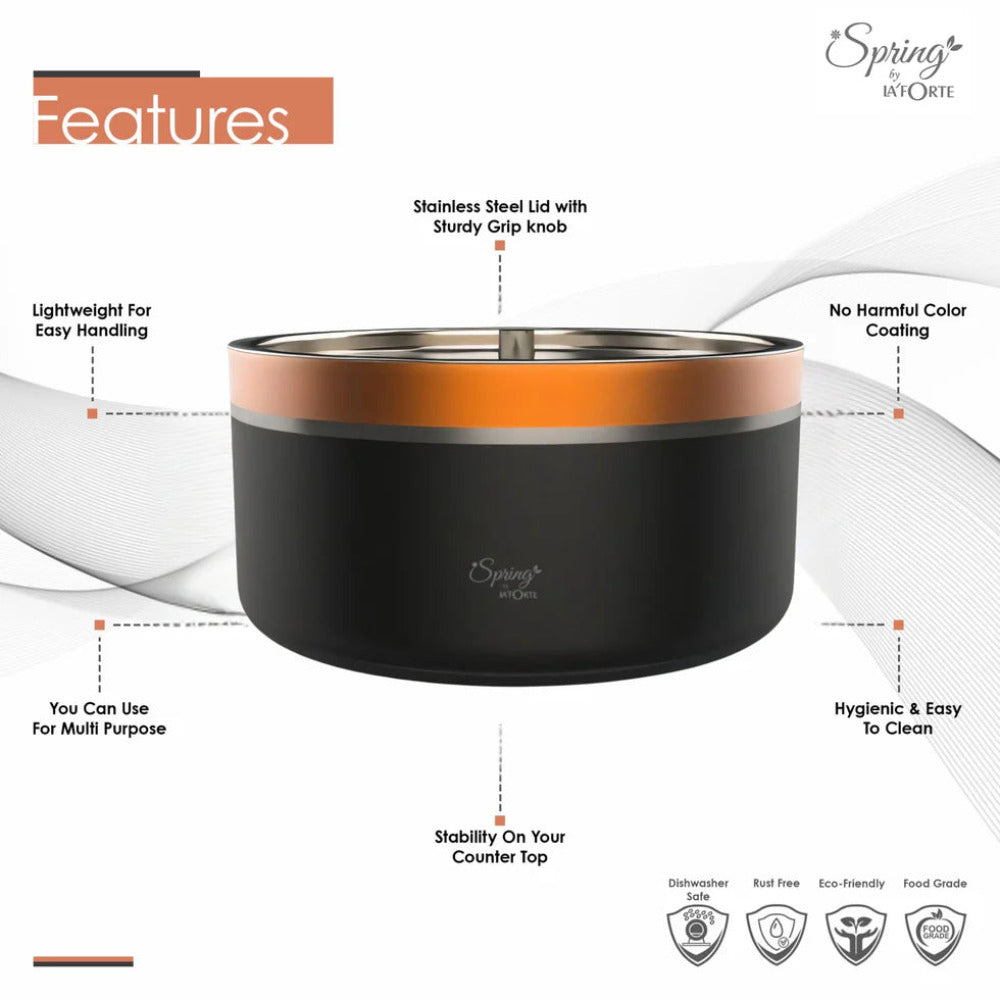 LA' FORTE Double Wall Stainless Steel Casserole with Lid