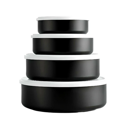 LA' FORTE Hammered Stainless Steel Container-Set of 4