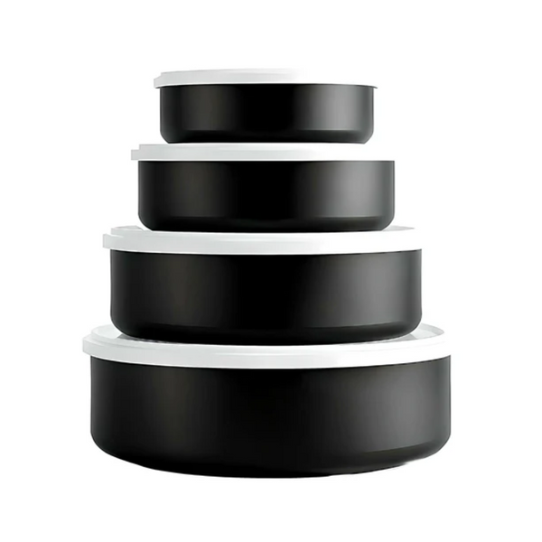 LA' FORTE Hammered Stainless Steel Container-Set of 4