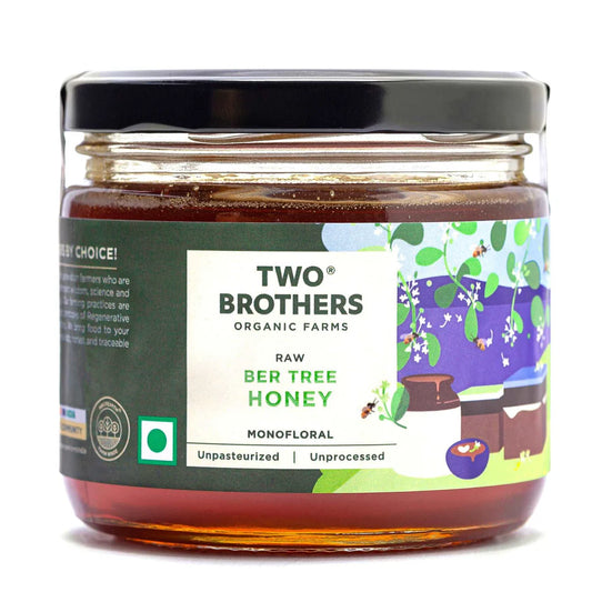 Two Brothers Organic Farms Indian Berry Honey, Raw Mono-Floral Unfiltered