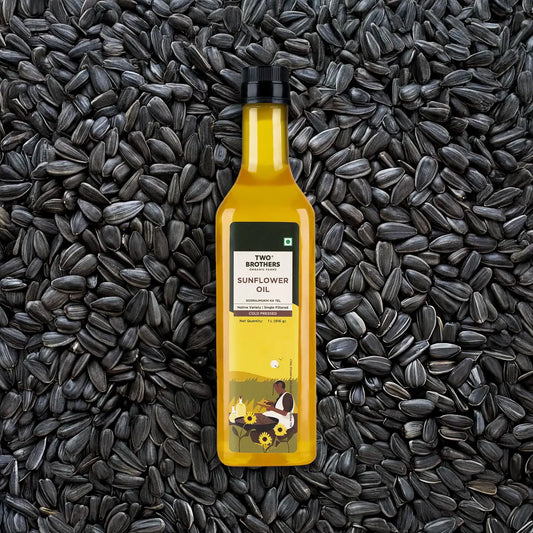 Two Brothers Organic Farms Sunflower Oil I Cold-Pressed 1ltr Plastic Bottle