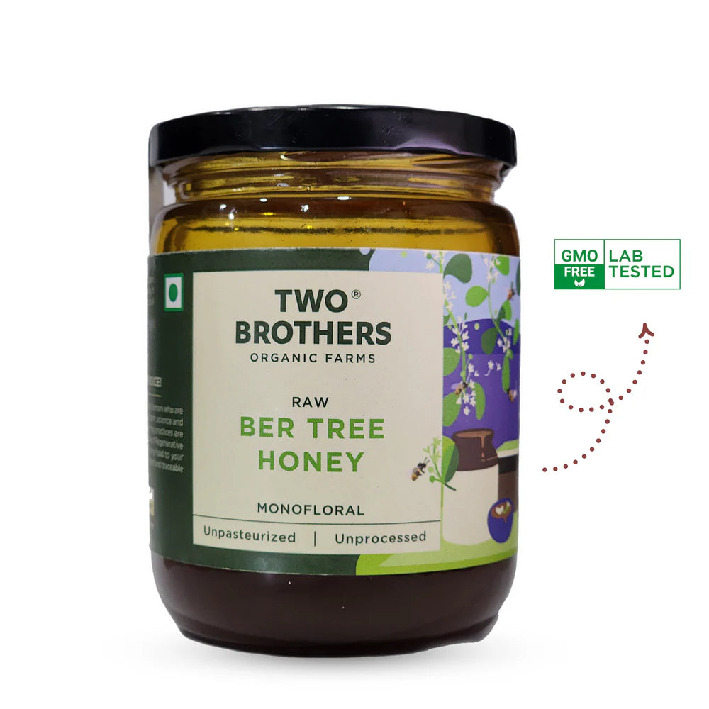 Two Brothers Organic Farms Indian Berry Honey, Raw Mono-Floral Unfiltered
