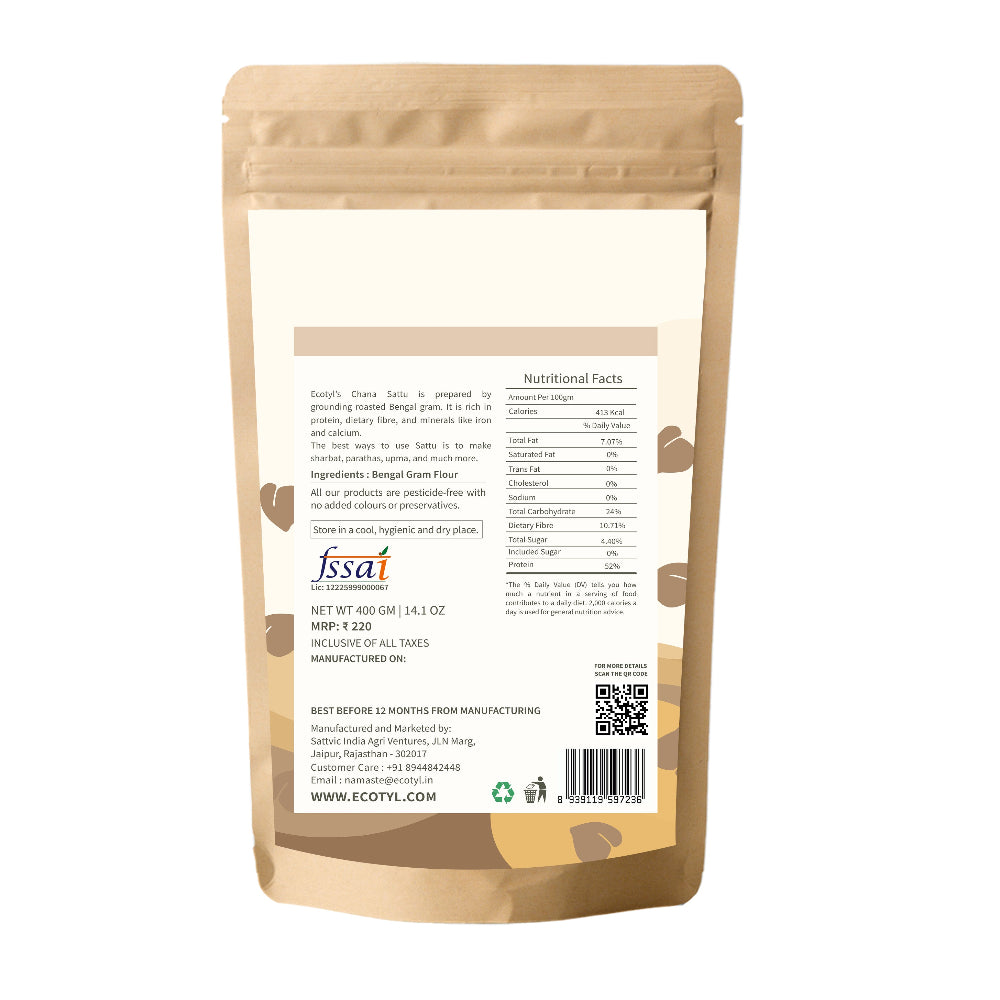 Ecotyl Chana Sattu - Roasted Gram Flour