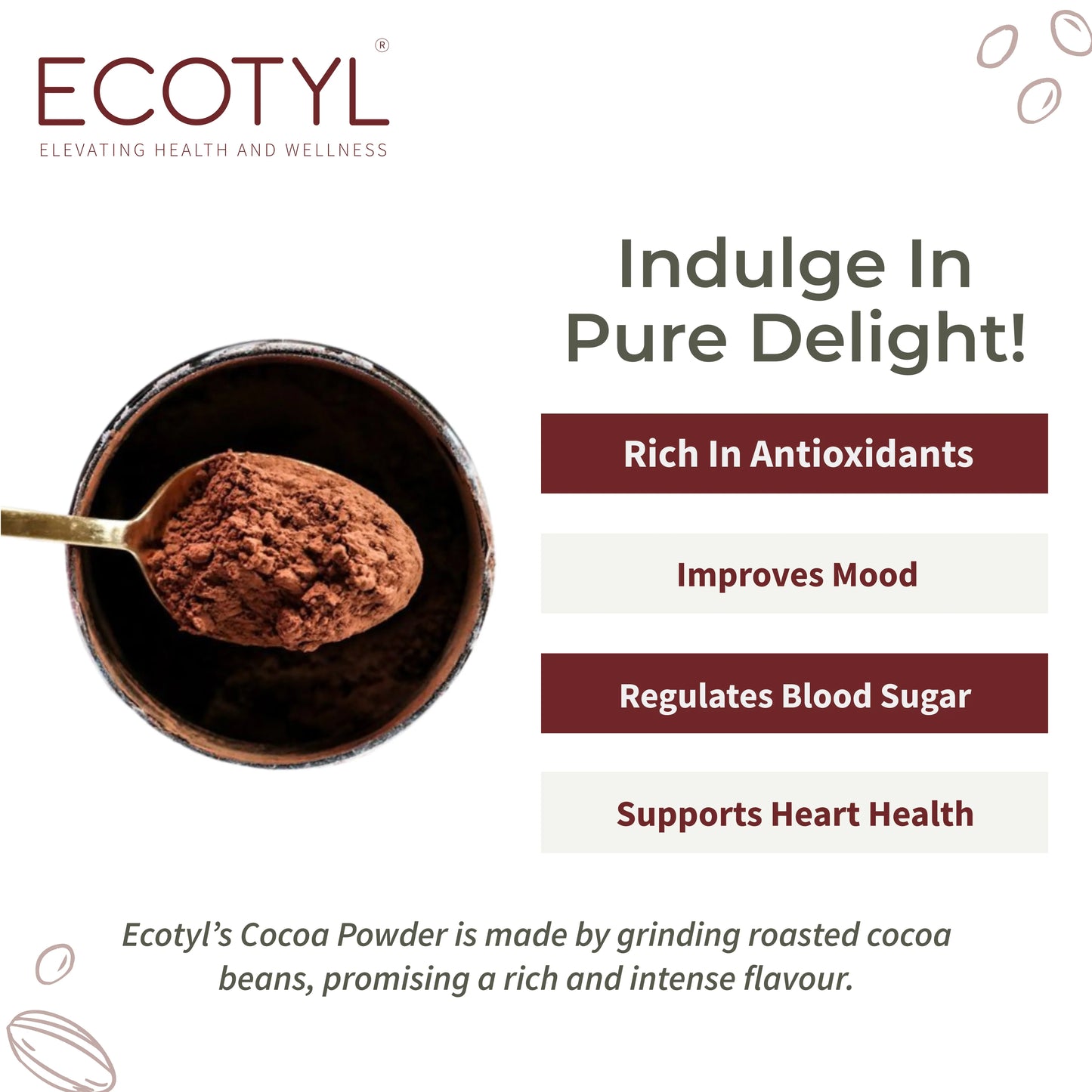 Ecotyl's Unsweetened Cocoa Powder 150 g