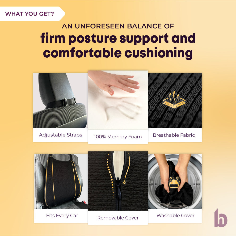 Betterhood Lumbar Backrest Cushion for Car