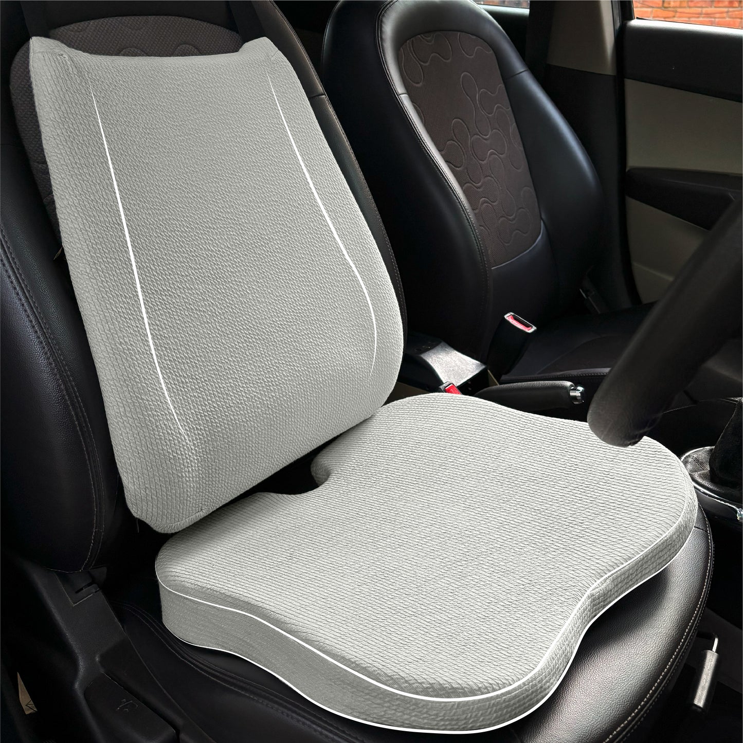 Betterhood Car Cushions Combo - Ergonomic Memory Foam Backrest & Seat Cushion