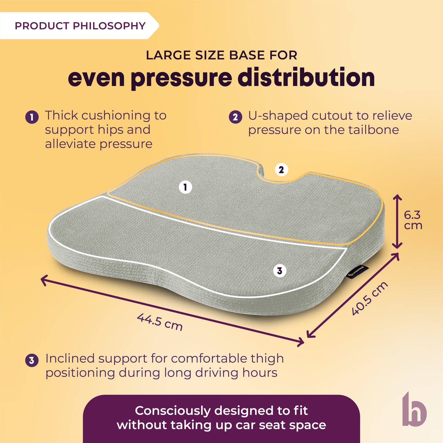 Betterhood Car Cushions Combo - Ergonomic Memory Foam Backrest & Seat Cushion