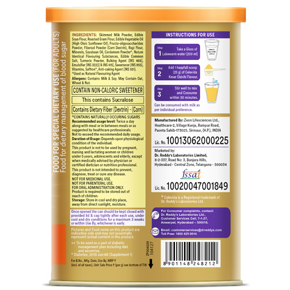 Celevida Protein Powder Drink for Diabetes Management by Dr. Reddy’s | Kesar Elaichi Flavor | No Added Sugar| 400g