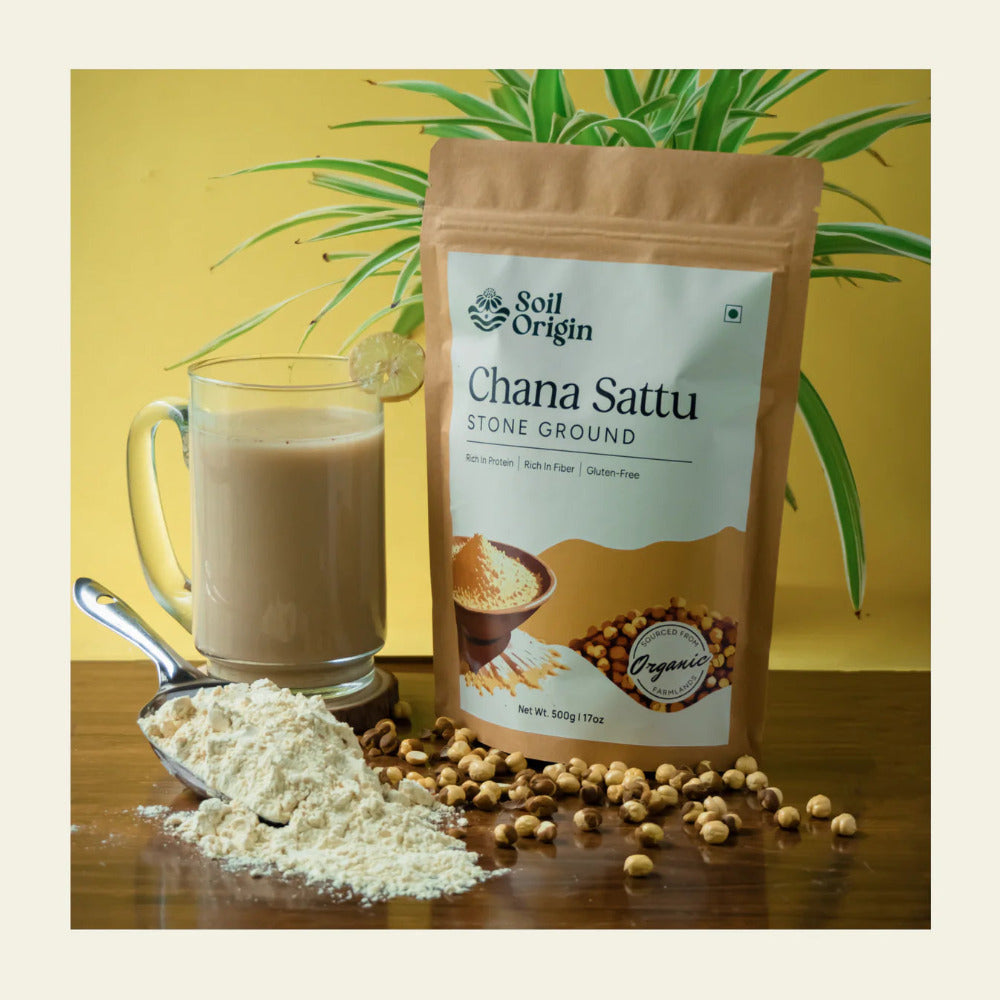 Soil Origin Chana Sattu Atta (Stone Ground) - Set of 2