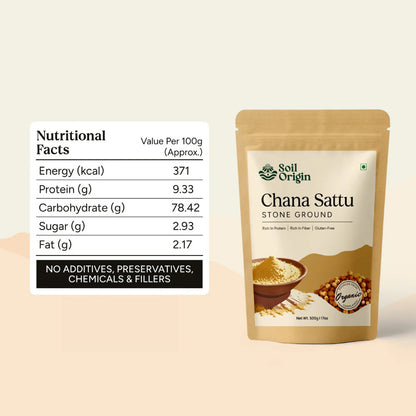 Soil Origin Chana Sattu Atta (Stone Ground) - Set of 2