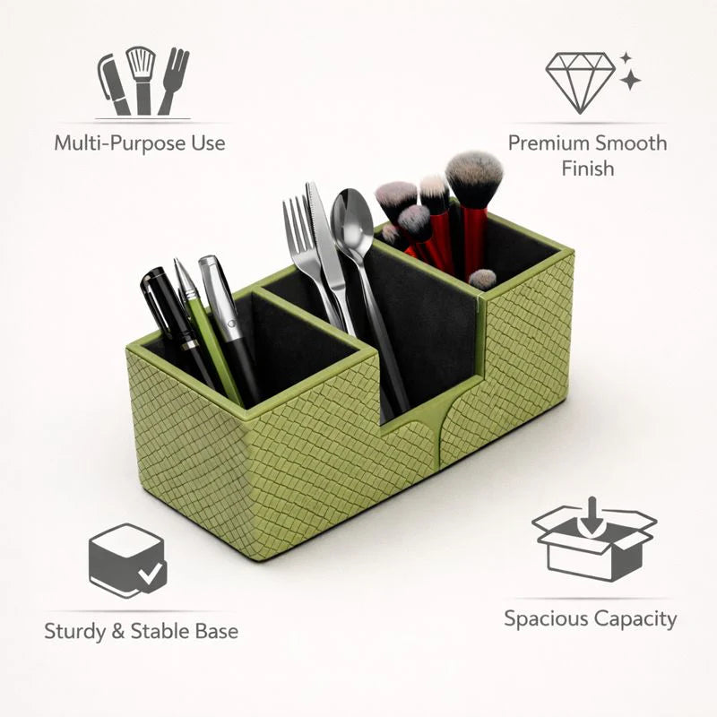 Comfy Homes The Sovereign Multi-Tasker: Handcrafted Vegan Leather Divided Organizer Cup