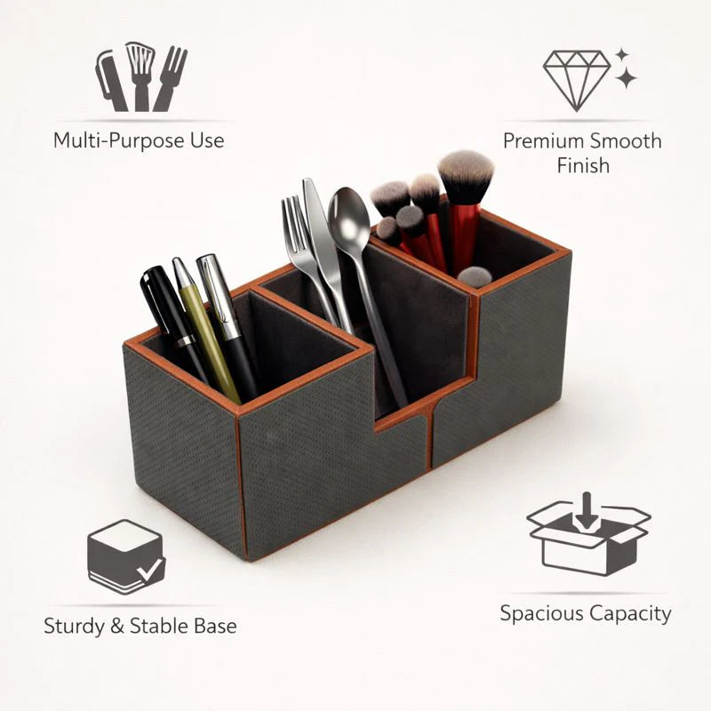 Comfy Homes The Sovereign Multi-Tasker: Handcrafted Vegan Leather Divided Organizer Cup