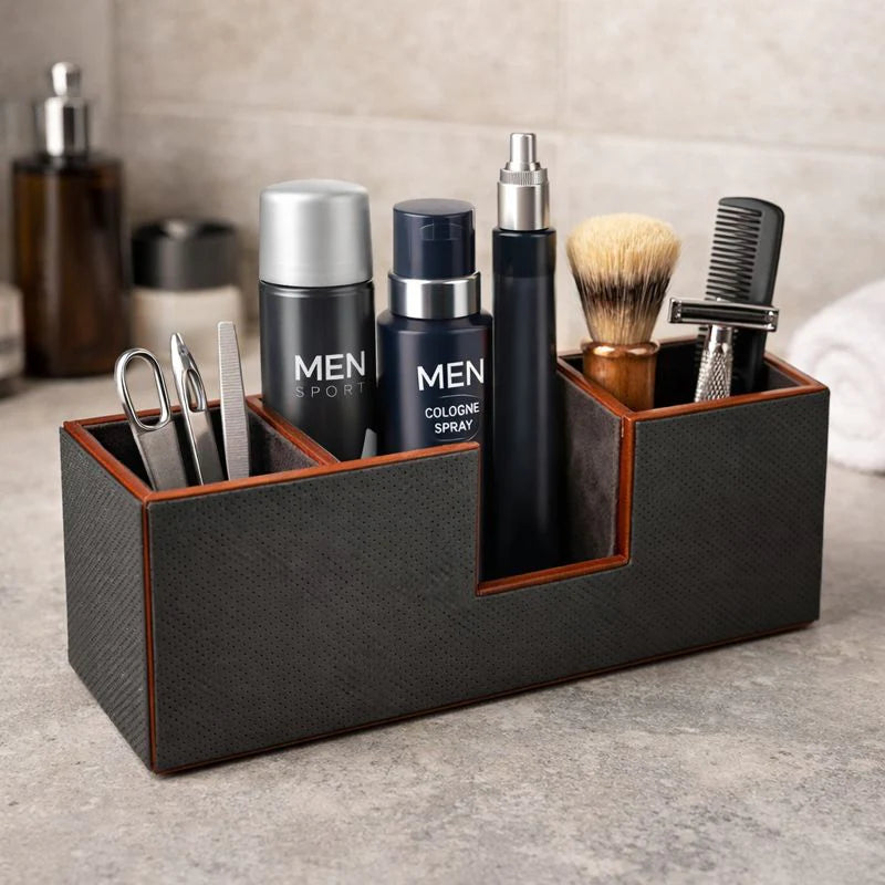 Comfy Homes The Sovereign Multi-Tasker: Handcrafted Vegan Leather Divided Organizer Cup