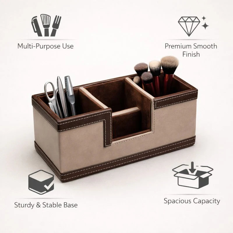Comfy Homes The Sovereign Multi-Tasker: Handcrafted Vegan Leather Divided Organizer Cup