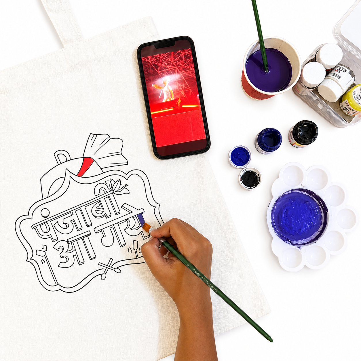 Kitsters DIY Tote Bag Painting Kit
