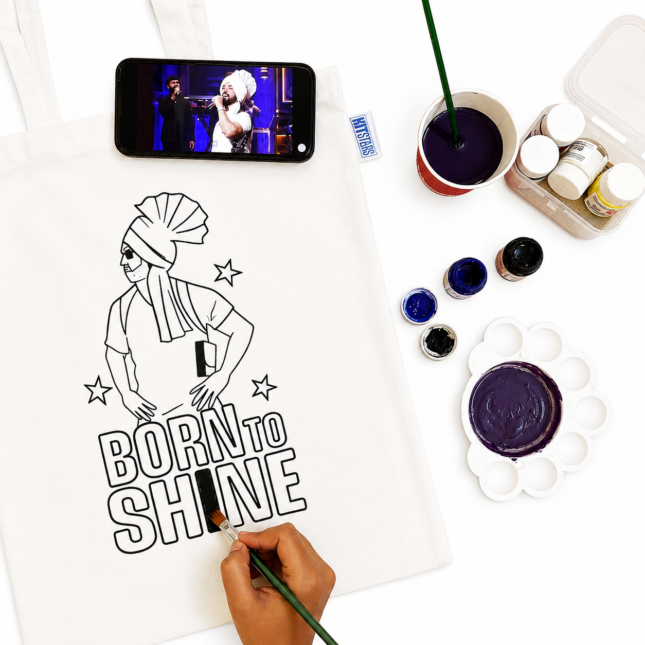 Kitsters DIY Tote Bag Painting Kit