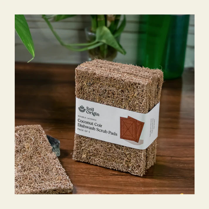 Soil Origin's Coconut Coil Scrubber Pad (Dishwasher) - Set of 5