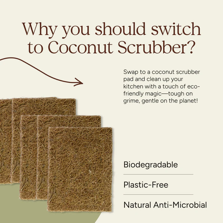 Soil Origin's Coconut Coil Scrubber Pad (Dishwasher) - Set of 5