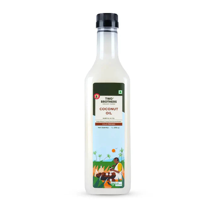 Coconut Oil, Made using farm grown Coconut | Cold-Pressed and Single-Filtered Oil for healthier Cooking | Kacchi Ghani/Mara Chekku, Natural and Unrefined 1 Litre