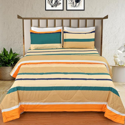 Morado Glace Cotton Printed Reversible AC Comforter/Quilt/Blanket for Double Bed