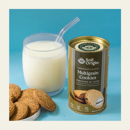 Soil Origin Multigrain Cardamom Cookies , Enriched By Ghee & Jaggery